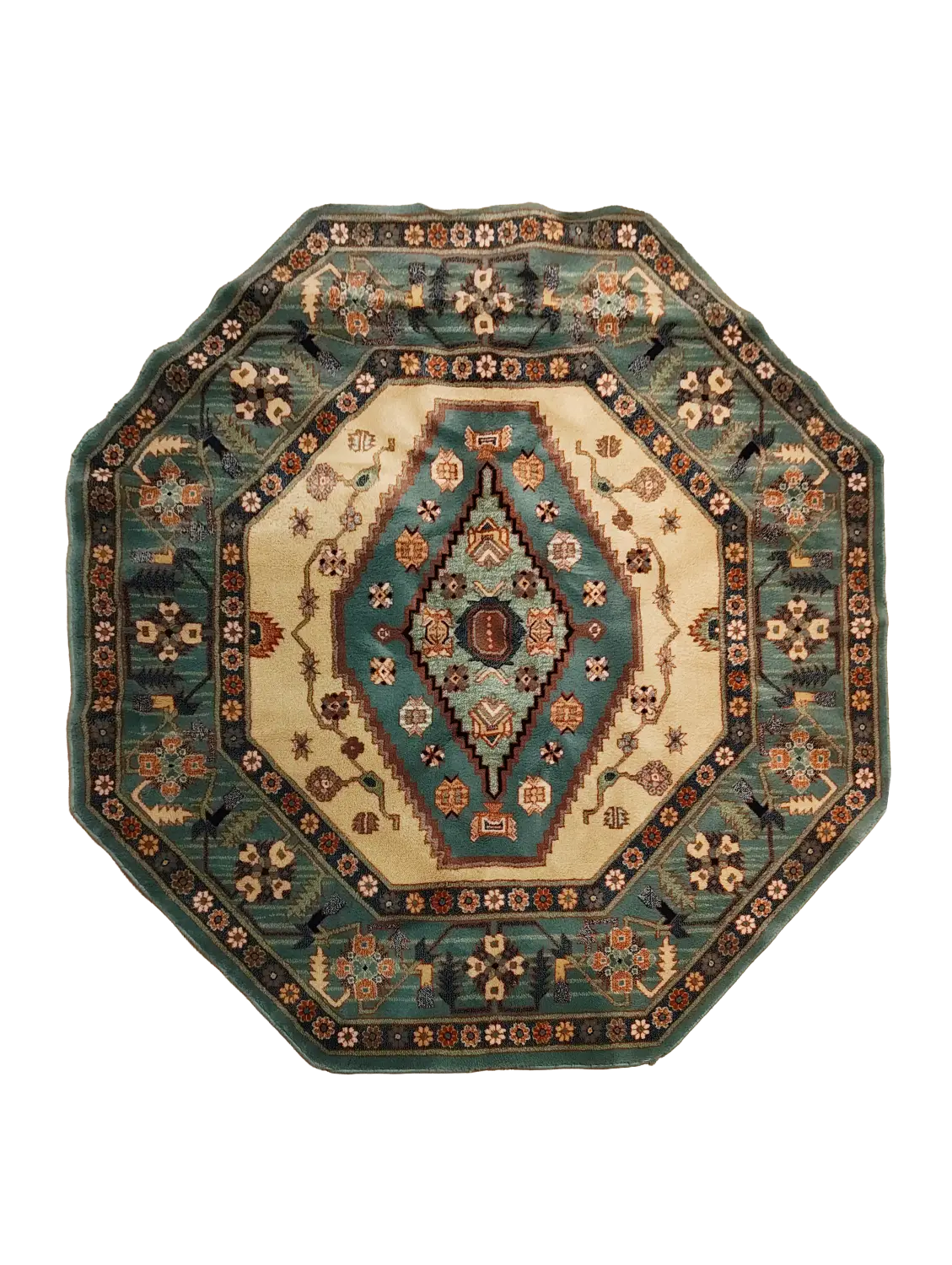 Octagonal Court Medallion — handwoven hand-knotted from Bünyan